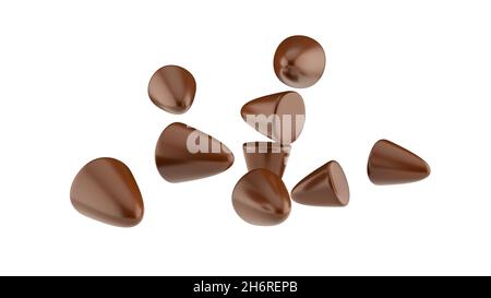 Caramelle a forma di piramide di un cuberdons di Gand in illustrazione 3d al cioccolato Foto Stock