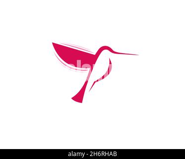 Creative Red Hummingbird Logo simbolo vettoriale icona segno illustrazione Illustrazione Vettoriale