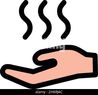 Icona semplice a colori dell'essiccatore a mano. Cartello vettoriale a mano, illustrazione isolata su sfondo bianco Illustrazione Vettoriale