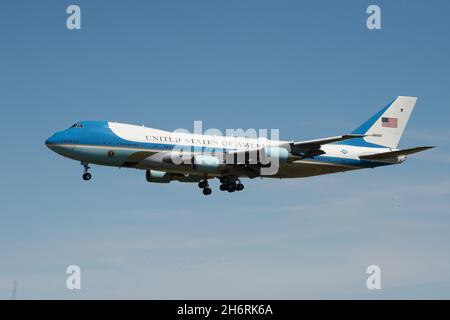 Air Force One, Sam 29000 atterrando a NAF El Centro, California, aprile 2019. Foto Stock