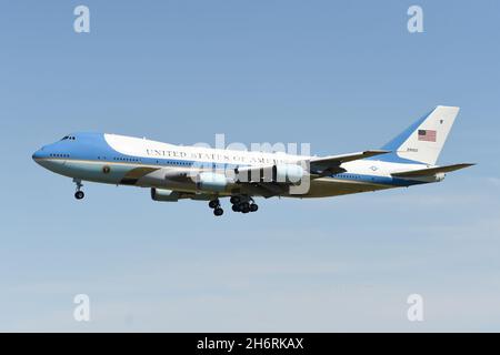 Air Force One, Sam 29000 atterrando a NAF El Centro, California, aprile 2019. Foto Stock