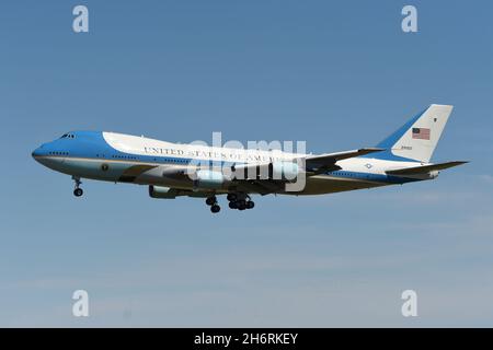 Air Force One, Sam 29000 atterrando a NAF El Centro, California, aprile 2019. Foto Stock