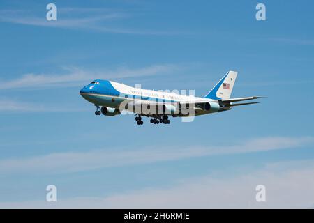 Air Force One, SAM 29000, atterrando a NAF El Centro, California, aprile 2019 Foto Stock