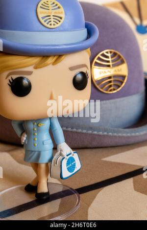 Funko Pan am Stewardess Figura Still Life, USA Foto Stock