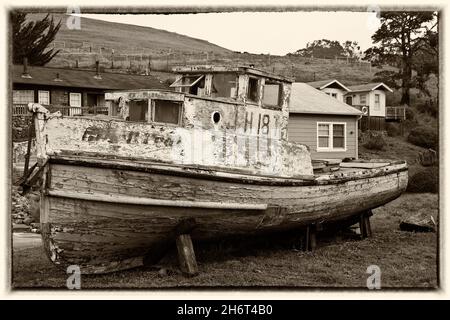 Naufragi a Tomales Bay, California Foto Stock