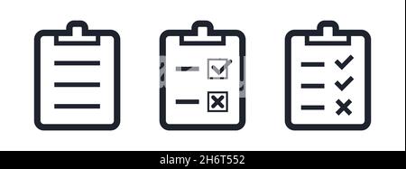 Icona vettore elenco attività o segni di spunta Illustrazione Vettoriale