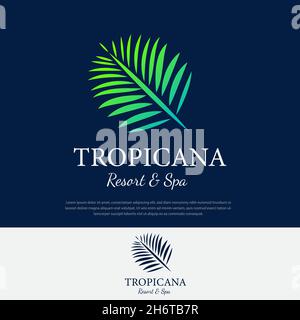 Frontalini con logo Tropicana. Logo Resort and Spa, cosmetici, bellezza Illustrazione Vettoriale