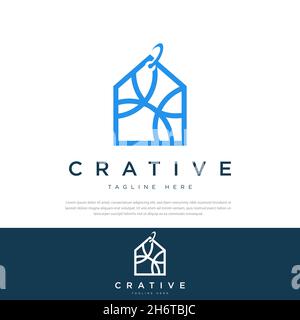 Astratto casa prezzo tag logo icona vettore design, logo illustrazione design Illustrazione Vettoriale