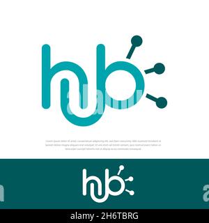 Logo Network Hub, simboli tecnologici, biotecnologici e tecnologici Illustrazione Vettoriale