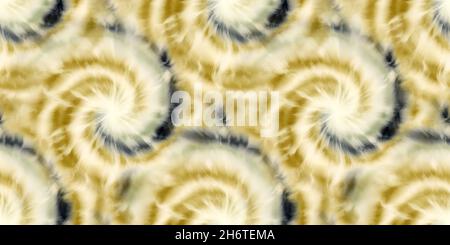 Design e stampa di superfici con motivo a border tie dye anni '70 senza cuciture Foto Stock