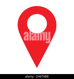 Vettore marcatore icona puntatore rosso mappa isolato su sfondo bianco eps 10 Illustrazione Vettoriale