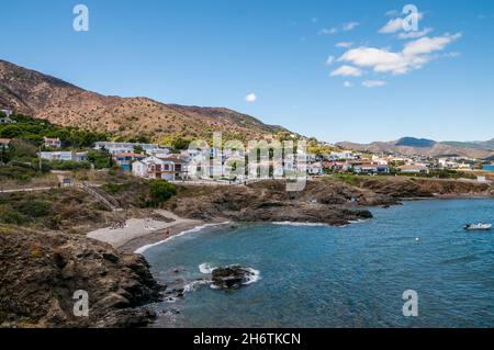 spiaggia vicino a Llançà, cami de ronda, sentiero costiero, Costa Brava, Catalogna, Spagna Foto Stock