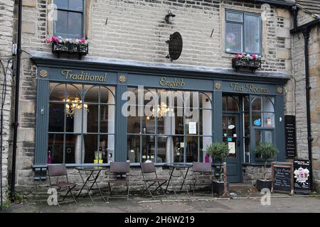 Tilly's Tearooms, Cross Street, Castleton, Hope Valley, High Peak, Derbyshire, East Midlands, Inghilterra, Gran Bretagna, Regno Unito, Europa Foto Stock