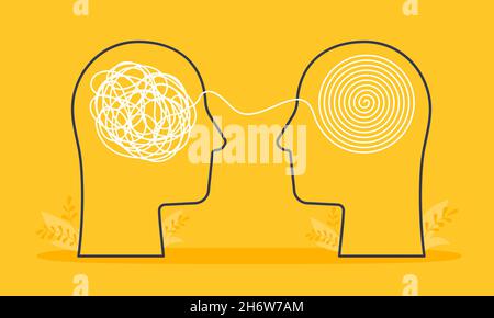 Psicologo consulenza o soluzione mentale problema di brainstorm concetto. Illustrazione Vettoriale