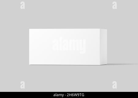 Scatola rettangolare larga bianca Mockup Foto Stock
