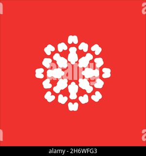 Icona piatto di neve. Semplice stile Natale poster sfondo simbolo. Elemento di design del logo. Stampa T-shirt. Vettore per adesivo. Illustrazione Vettoriale