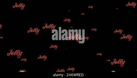 Immagine di testo jolly in ripetizione a natale su sfondo nero. natale, inverno, tradizione e celebrazione concetto immagine generata digitalmente. Foto Stock