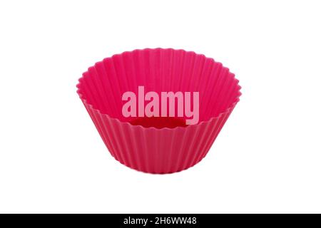 teglia da forno per muffin in silicone isolata su fondo bianco Foto Stock