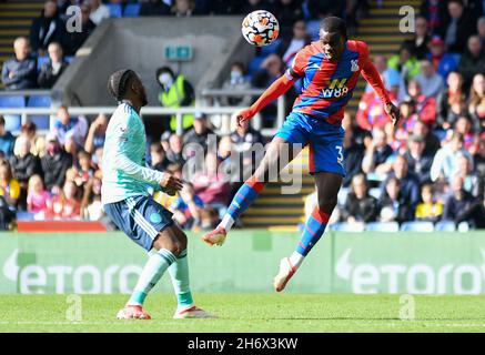 LONDRA, INGHILTERRA - 3 OTTOBRE 2021: Tyrick Kwon Mitchell of Palace nella foto durante 2021-22 la partita del 7° giorno della Premier League tra il Crystal Palace FC e il Leicester City FC a Selhurst Park. Copyright: Cosmin Iftode/Picstaff Foto Stock