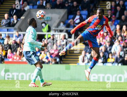 LONDRA, INGHILTERRA - 3 OTTOBRE 2021: Tyrick Kwon Mitchell of Palace nella foto durante 2021-22 la partita del 7° giorno della Premier League tra il Crystal Palace FC e il Leicester City FC a Selhurst Park. Copyright: Cosmin Iftode/Picstaff Foto Stock