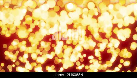 sfondo astratto con oro brillante animato e rosso bokeh loop, alfa Foto Stock