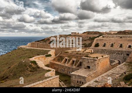 Architettura militare difensiva dell'isola di Minorca. Foto Stock