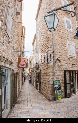 Stari Grad, città vecchia, Budva, Montenegro, Europa Foto Stock