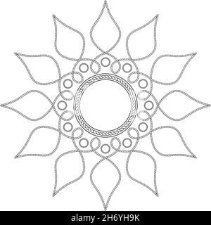 illustrazione di un mandala con uno stile a catena, ideale per una varietà di disegni Illustrazione Vettoriale