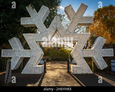 Display con fiocchi di neve Foto Stock