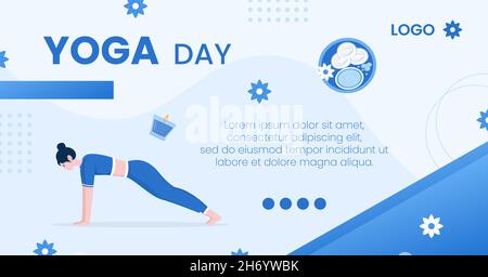 Yoga e meditazione Post Editable of Square sfondo Illustrazione adatto per Social media, Feed, Card, saluti, Stampa e Web Internet Ads Illustrazione Vettoriale