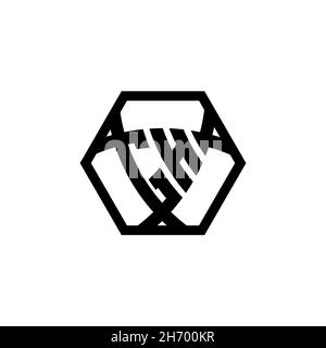 GH lettera con logo monogramma e protezione triangolare esagonale arrotondata. Logo a monogramma triangolare, logo a monogramma schermato, lettera a scudo triangolare. Illustrazione Vettoriale