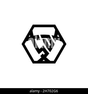 Lettera con logo monogramma SD con schermatura triangolare esagonale arrotondata. Logo a monogramma triangolare, logo a monogramma schermato, lettera a scudo triangolare. Illustrazione Vettoriale