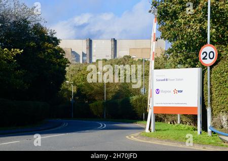 L'ingresso alla centrale elettrica di sizewell b suffolk inghilterra UK Foto Stock