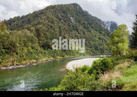 Vista della Valle del Fiume Buller in Nuova Zelanda Foto Stock