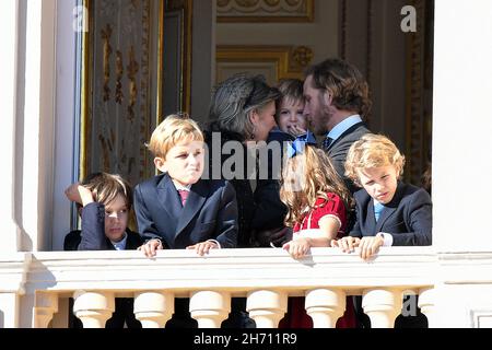 Monaco, Francia, 19 novembre 2021, Caroline di Hannover e Pierre Casiraghi durante le celebrazioni della Giornata Nazionale di Monaco, il 19 novembre 2021 a Monaco. Foto di David Niviere/ABACAPRESS.COM Foto Stock