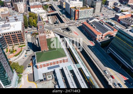 King Street Station e Union Station, Seattle, Washington, USA Foto Stock