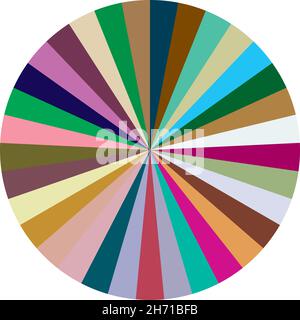 Grafico a torta, grafico a torta, circolare, diagramma a cerchio da serie con da 2 a 65 segmenti, porzioni. Infografica sul concetto di rapporto, elemento di presentazione - stock ve Illustrazione Vettoriale