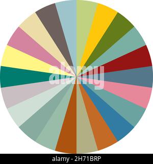 Grafico a torta, grafico a torta, circolare, diagramma a cerchio da serie con da 2 a 65 segmenti, porzioni. Infografica sul concetto di rapporto, elemento di presentazione - stock ve Illustrazione Vettoriale