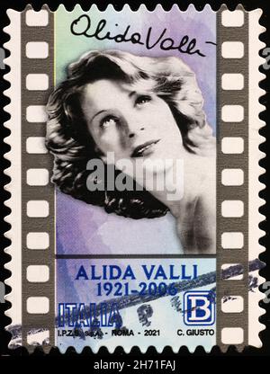 Alida Valli su francobollo italiano Foto Stock