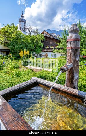 Garmisch storico a Garmisch-Partenkirchen, Germania Foto Stock