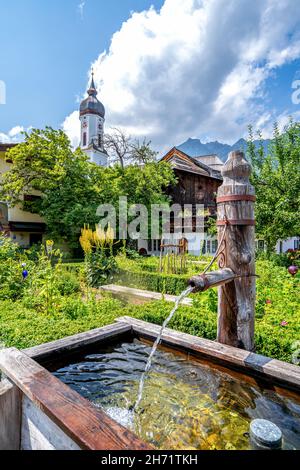 Garmisch storico a Garmisch-Partenkirchen, Germania Foto Stock