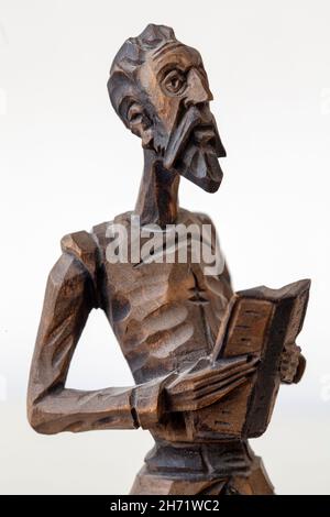 Figura in legno intagliato di Don Chisciotte Foto Stock