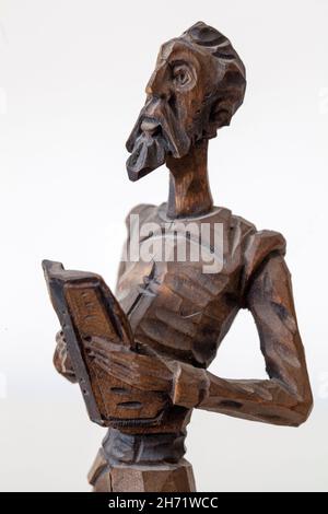 Figura in legno intagliato di Don Chisciotte Foto Stock