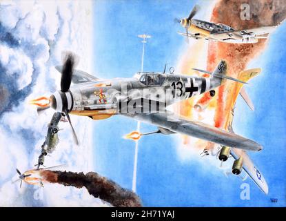 Messerschmitt Bf109 arte Foto Stock