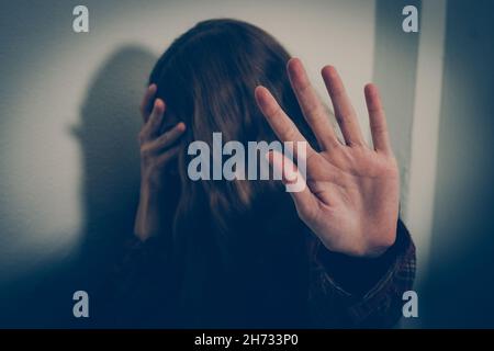 Fermare la sofferenza degli insulti e dell'oppressione delle donne Foto Stock