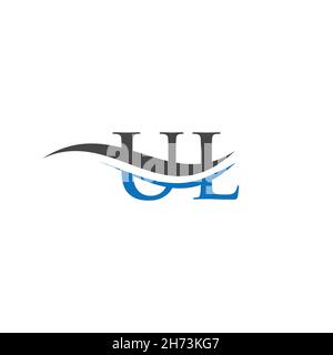 Logo UL. Monogramma lettera UL logo design Vector. Logo UL Letter con design moderno e alla moda. Illustrazione Vettoriale