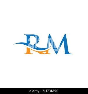 Lettera creativa RM con concetto di lusso. Design moderno con logo RM per l'identità aziendale e aziendale. Illustrazione Vettoriale