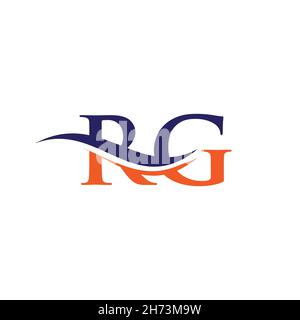 Logo RG iniziale con design moderno e alla moda. Logo RG. Illustrazione Vettoriale