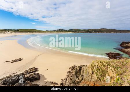 Spiaggia di Santa Comba. Paesaggio non sviluppato in Ferrol, Spagna settentrionale. Foto Stock