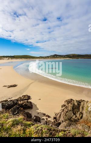 Spiaggia di Santa Comba. Paesaggio non sviluppato in Ferrol, Spagna settentrionale. Foto Stock